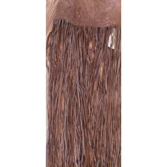 Award Winning Designer Long Chocolate Fringe Belt Suede Leather NWT Turquoise